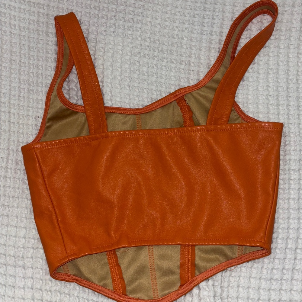Sincerely Jules Vibrant Orange Corset Crop Top - Picture 3 of 3